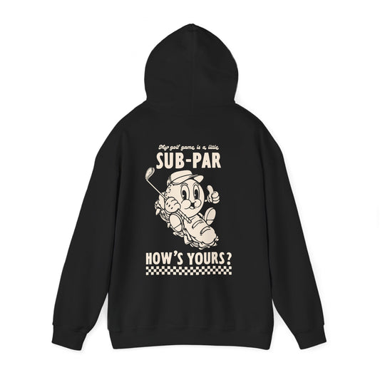 Vintage Cartoon Golf Ball on Sub Sandwich | Sub-Par Golf Hoodie | Funny Golf Pun Hoodie