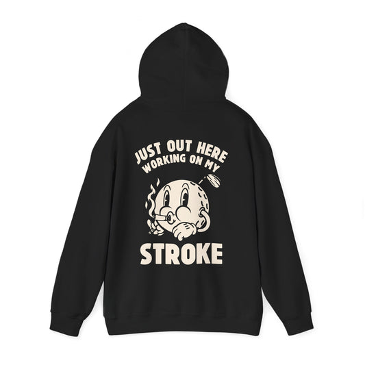 Just Over Here Working On My Stroke - Retro Golf Hoodie